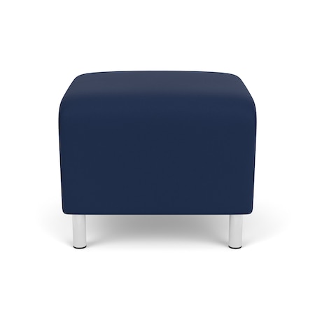Lesro Siena Lounge Reception 1 Seat Bench, Brushed Steel, MD Ink Upholstery SN1001